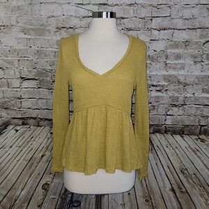 Anthropologie T.La Top Size S Yellow